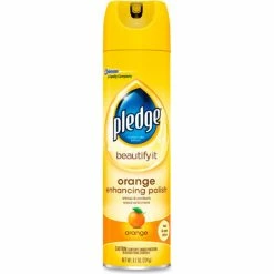 Pledge® Furniture Polish, Orange, 9.7 Oz. Aerosol Spray, 6/Carton