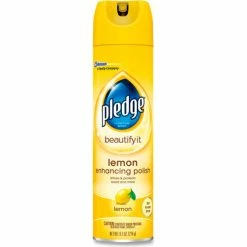 Pledge® Furniture Polish, Lemon, 9.7 Oz. Aerosol Spray, 6/Carton