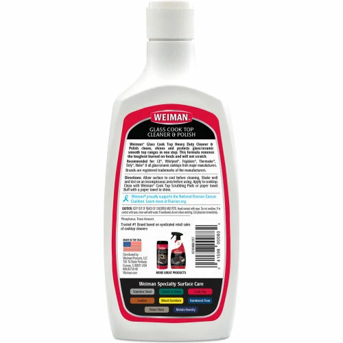 Weinman® Glass Cook Top Cleaner and Polish, 20 oz. Squeeze Bottle 4 Weinman® Glass Cook Top Cleaner and Polish, 20 oz. Squeeze Bottle - Image 2