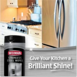 Weinman® Stainless Steel Wipes, 7" x 8", 30 Wipes/Canister, 4 Canisters/Case 15 Weinman® Stainless Steel Wipes, 7" x 8", 30 Wipes/Canister, 4 Canisters/Case -Cleaning Chemicals & Lubricants Shop WMN92CT 05