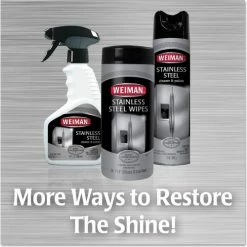 Weinman® Stainless Steel Wipes, 7" x 8", 30 Wipes/Canister, 4 Canisters/Case 16 Weinman® Stainless Steel Wipes, 7" x 8", 30 Wipes/Canister, 4 Canisters/Case -Cleaning Chemicals & Lubricants Shop WMN92CT 06