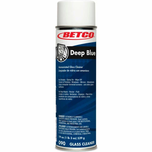 Betco Deep Blue Glass & Surface Cleaner - 12/CS, 19 oz. Aerosol Can - Characteristic, White -0902300 3 Betco Deep Blue Glass & Surface Cleaner - 12/CS, 19 oz. Aerosol Can - Characteristic, White -0902300