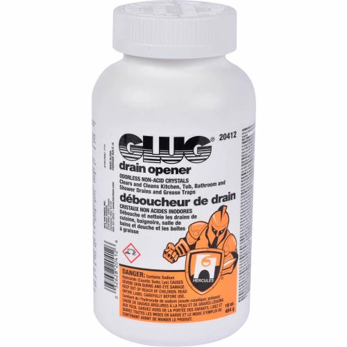 Hercules GLUG® Drain Opener, 16 oz. Bottle - 20412 - Pkg Qty 24 3 Hercules GLUG® Drain Opener, 16 oz. Bottle - 20412 - Pkg Qty 24