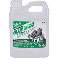 Hercules GLUG® Drain Opener For Kitchen Type Clogs, Quart Bottle, 10 Bottles - 20470 - Pkg Qty 10
